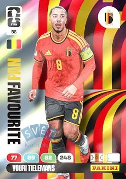Youri Tielemans Belgium Panini FIFA World Cup 2026 Adrenalyn XL Fan Favourite #58